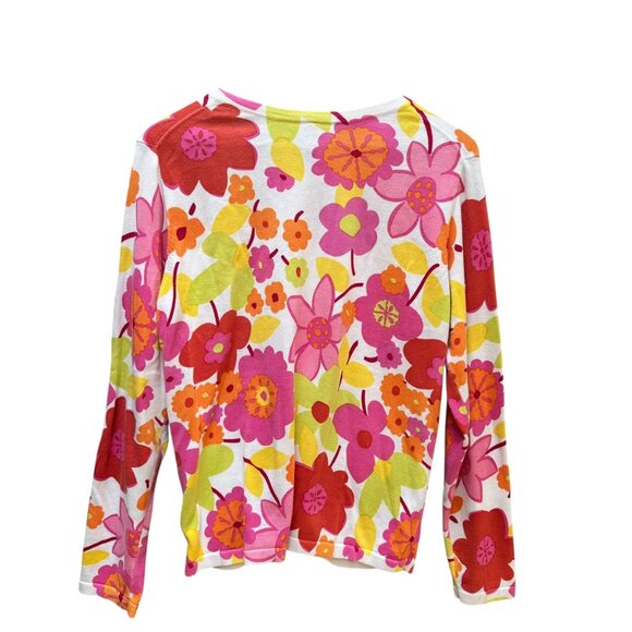 Hanna Anderson‎ Vintage-Inspired Floral Print Button-Up Cardigan Sweater Size M - Picture 5 of 8